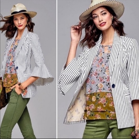 NWOT Cabi striped bell sleeve jacket style 5295 - Picture 2 of 5